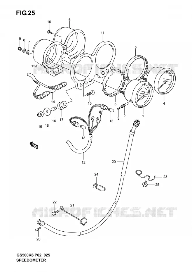 SNELHEIDSMETER (MODELE K3) Suzuki MOTO 500 GS-F 2006  GS500FUK6(P19)