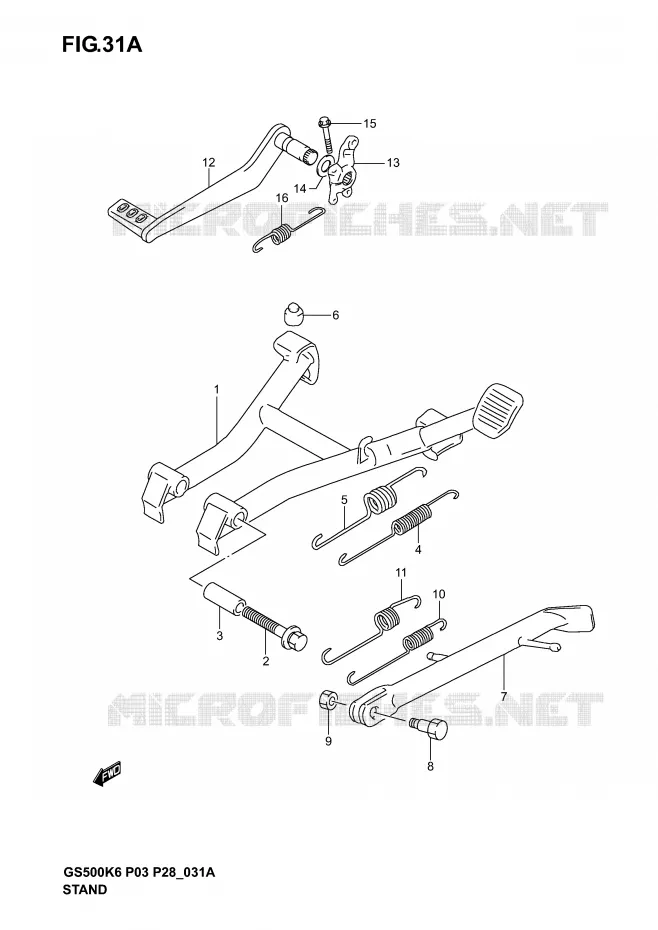STAND (MODELE K4/K5/K6) Suzuki MOTO 500 GS-F 2004  GS500FK4(P3)