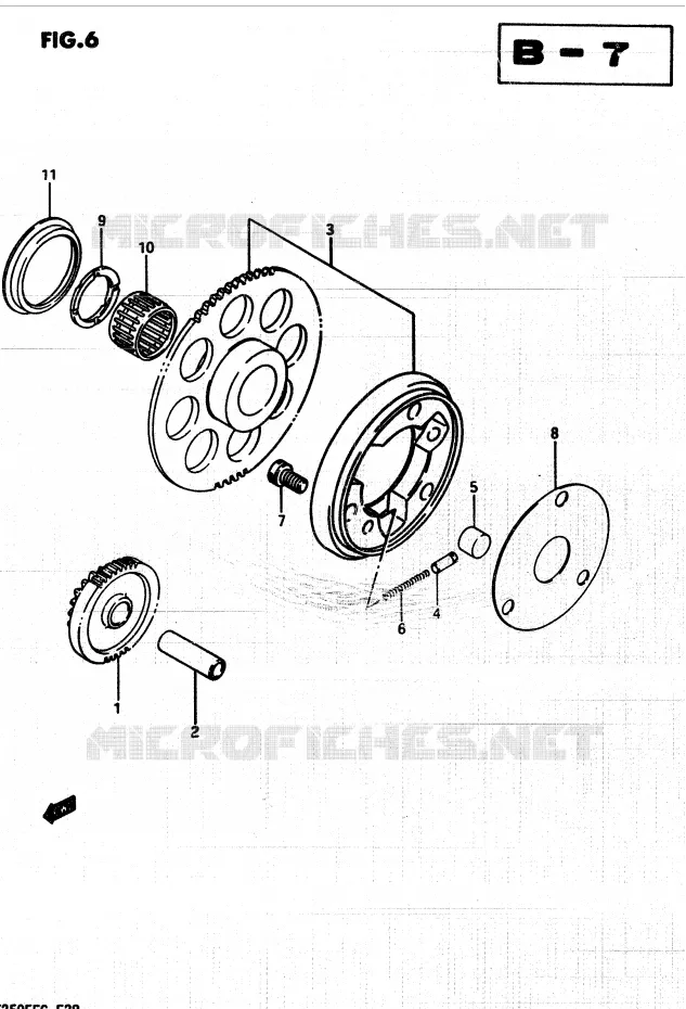 STARTMOTOR CLUTCH Suzuki QUAD 250 QUADRUNNER 1985  LT250EF(F/2/G)