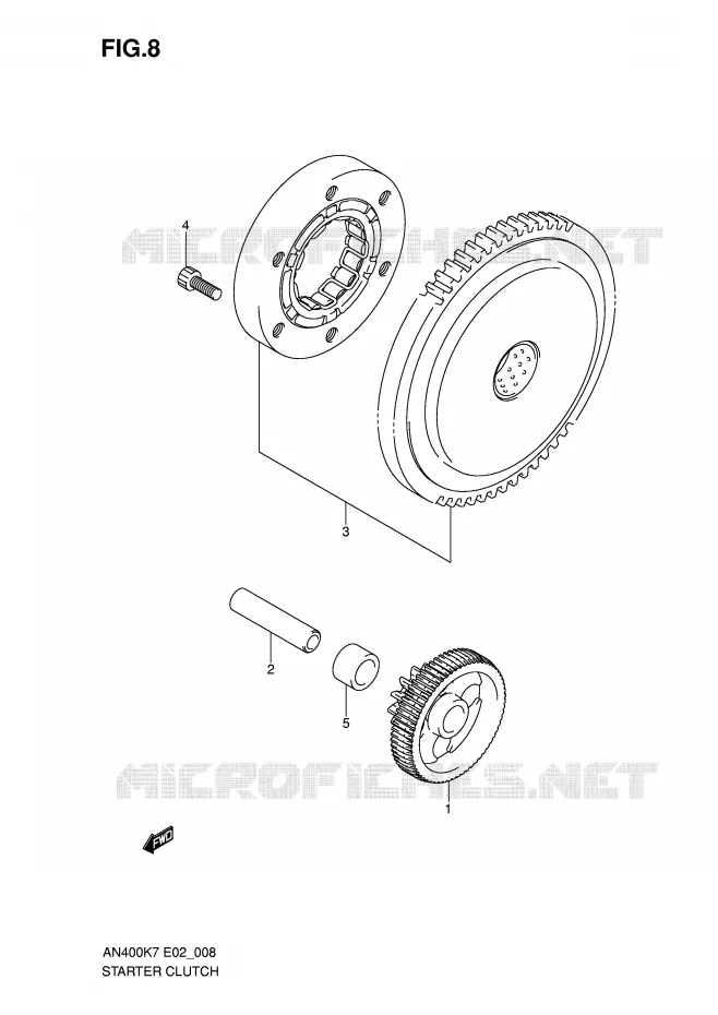 STARTMOTOR CLUTCH Suzuki SCOOTER 400 BURGMAN 2009  AN400ZAK9(E2)