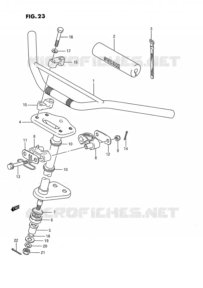 STUUR - STUURKOLOM Suzuki QUAD 80 QUADSPORT 1989  LT80K(P28)