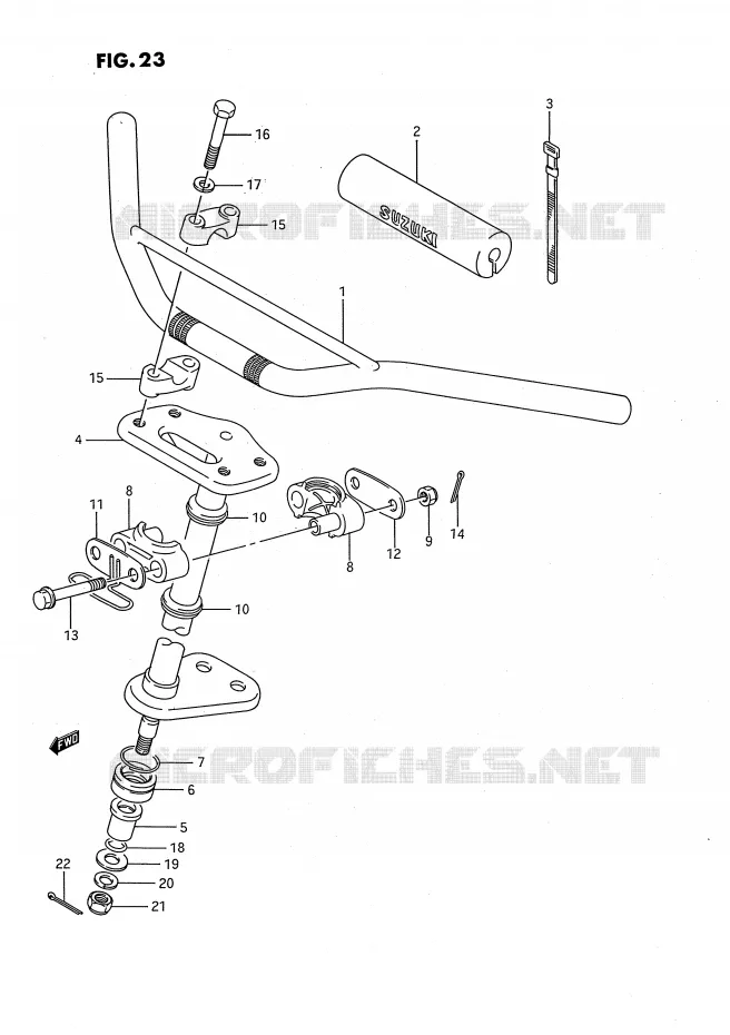 STUUR - STUURKOLOM Suzuki QUAD 80 QUADSPORT 1990  LT80L(P3)