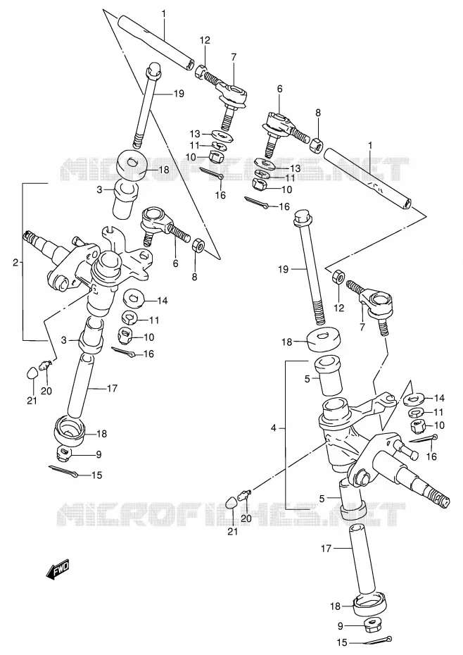 STUURINRICHTING - HUB Suzuki QUAD 80 QUADSPORT 1998  LT80W(P3/P28)