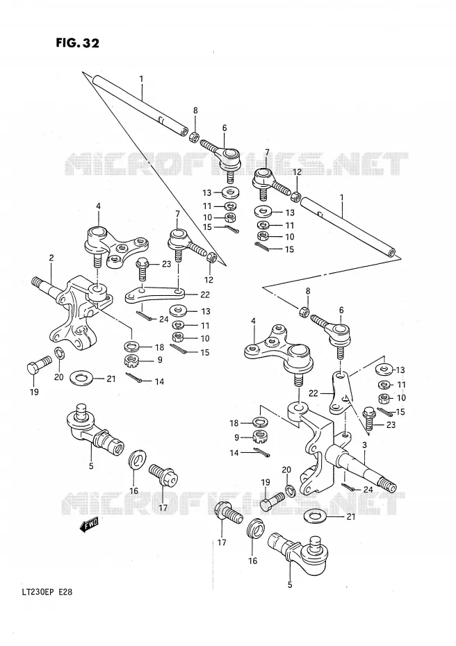 STUURINRICHTINGS - HUB Suzuki QUAD 230 QUADSPORT 1990  LT230EL(E28)
