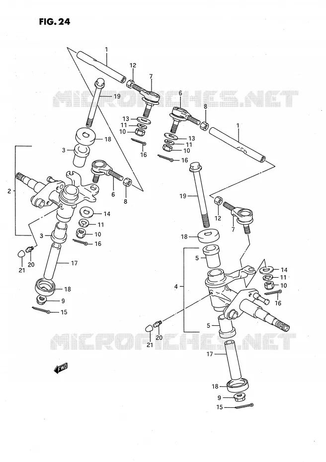 STUURINRICHTINGS - HUB Suzuki QUAD 80 QUADSPORT 1992  LT80N(P28)