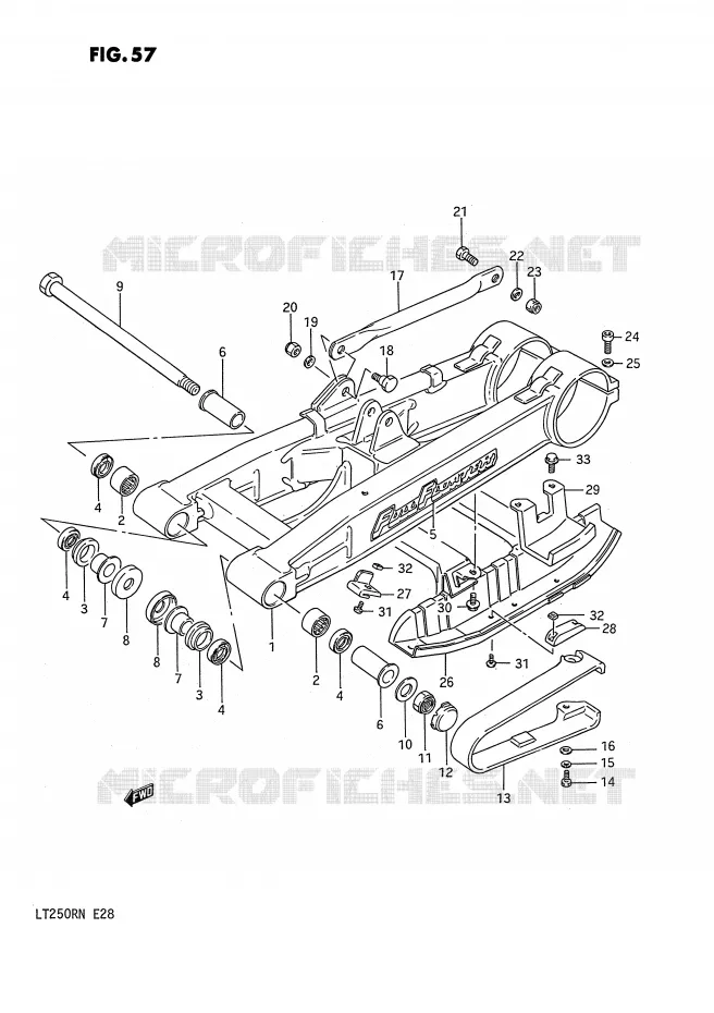 SWINGARM (MODELE G) Suzuki QUAD 250 QUADRACER 1992  LT250RN(E28)