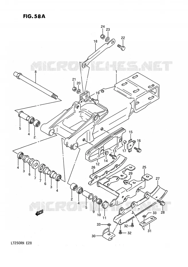 SWINGARM (MODELE M/N) Suzuki QUAD 250 QUADRACER 1985  LT250RF(E28)