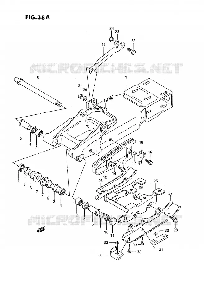 SWINGARM (MODELE M) Suzuki QUAD 250 QUADRACER 1990  LT250RL(E1)