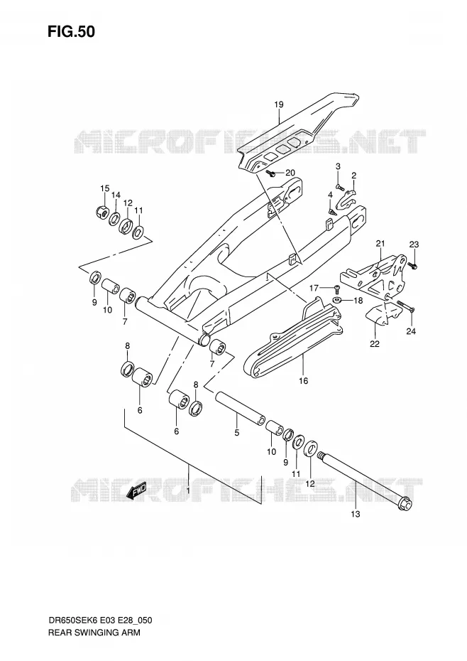 SWINGARM Suzuki MOTO 650 DR 2009  DR650SEK9(E3/E28)