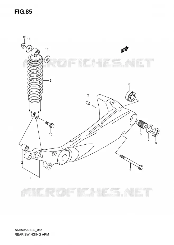 SWINGARM Suzuki SCOOTER 650 BURGMAN 2006  AN650AK6(E2)