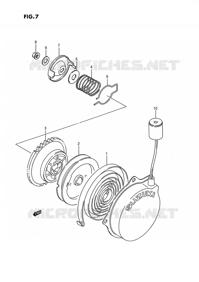 TERUGLOOPSTARTER (OPT) Suzuki QUAD 80 QUADSPORT 1991  LT80M(P3)