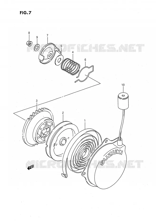 TERUGLOOPSTARTER (OPT) Suzuki QUAD 80 QUADSPORT 1995  LT80S(P1)