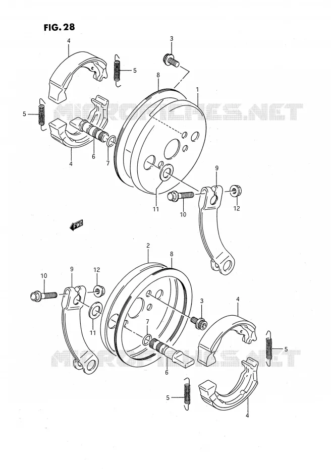 VOOR REM Suzuki QUAD 80 QUADSPORT 1989  LT80K(P28)