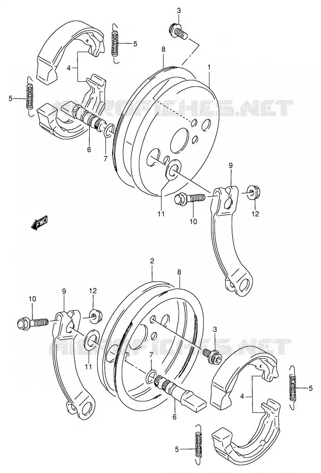 VOOR REM Suzuki QUAD 80 QUADSPORT 1996  LT80T(P3/P28)