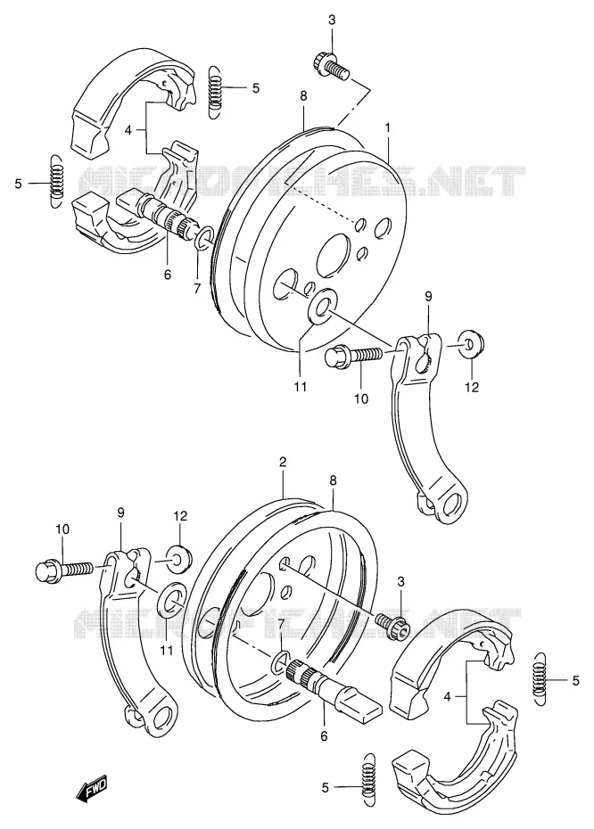 VOOR REM Suzuki QUAD 80 QUADSPORT 2003  LT80K3(P3/P28)