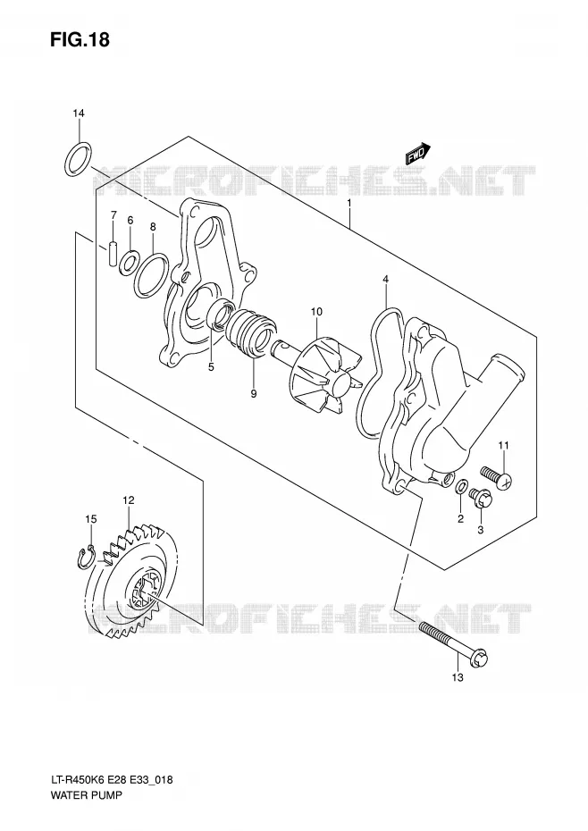 WATERPOMP Suzuki QUAD 450 QUADRACER 2008  LT-R450ZK8(E28/E33)
