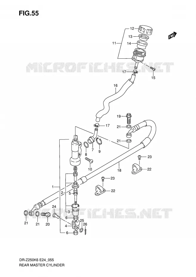 ACHTER HOOFDREMCILINDER Suzuki MOTO 400 DR-Z 2009  DR-Z250K9(E24)