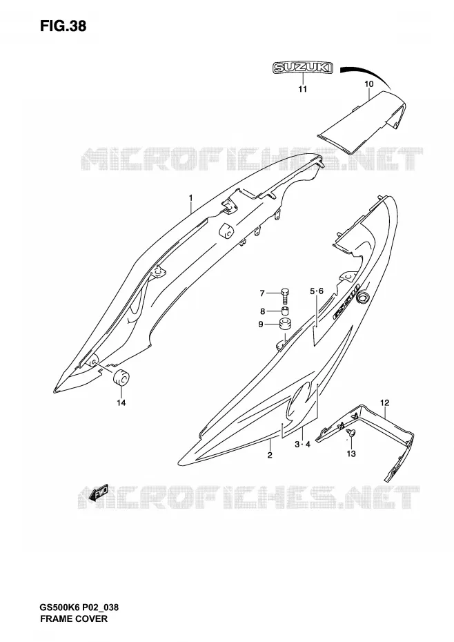ACHTER KUIP  (MODELE K3) Suzuki MOTO 500 GS-F 2005  GS500FK5(P19)