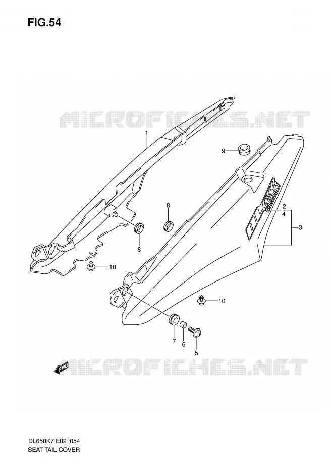 ACHTER KUIP - SEAT COWL (MODEL K7) Suzuki MOTO 650 V-STROM 2007  DL650K7(E2)