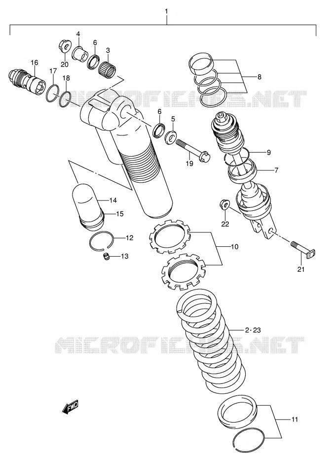 ACHTER SCHOKDEMPER (MODELE K5) Suzuki MOTO 450 RM-Z 2007  RM-Z450K7(E3/E28)