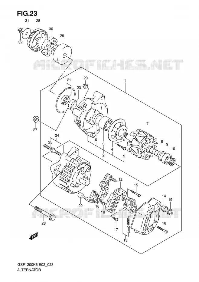 ALTERNATOR Suzuki MOTO 1200 BANDIT 2006  GSF1200SA K6 (E02,E19,E24)