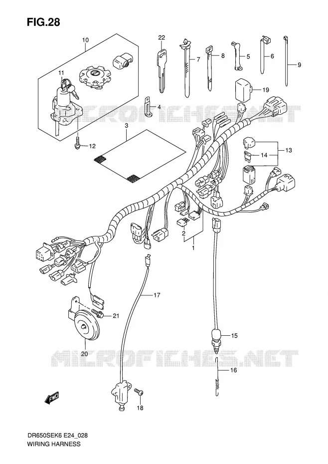 BEDRADING Suzuki MOTO 650 DR 2010  DR650SEL0(E24)