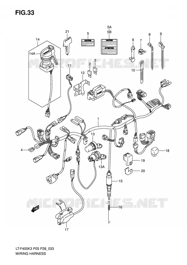 BEDRADING Suzuki QUAD 400 EIGER 2003  LT-F400K3(P3/P28)