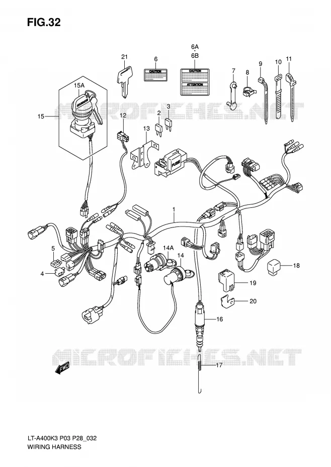 BEDRADING Suzuki QUAD 400 EIGER 2006  LT-A400K6(P3/P28)