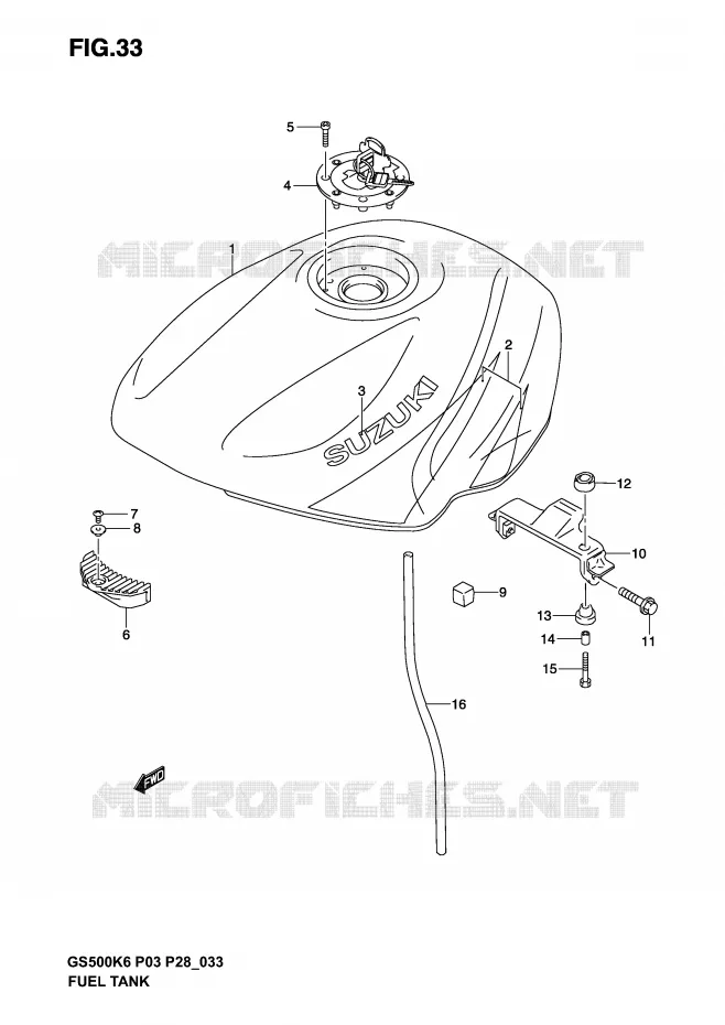 BENZINETANK (MODELE K3) Suzuki MOTO 500 GS-F 2005  GS500FK5(P3)