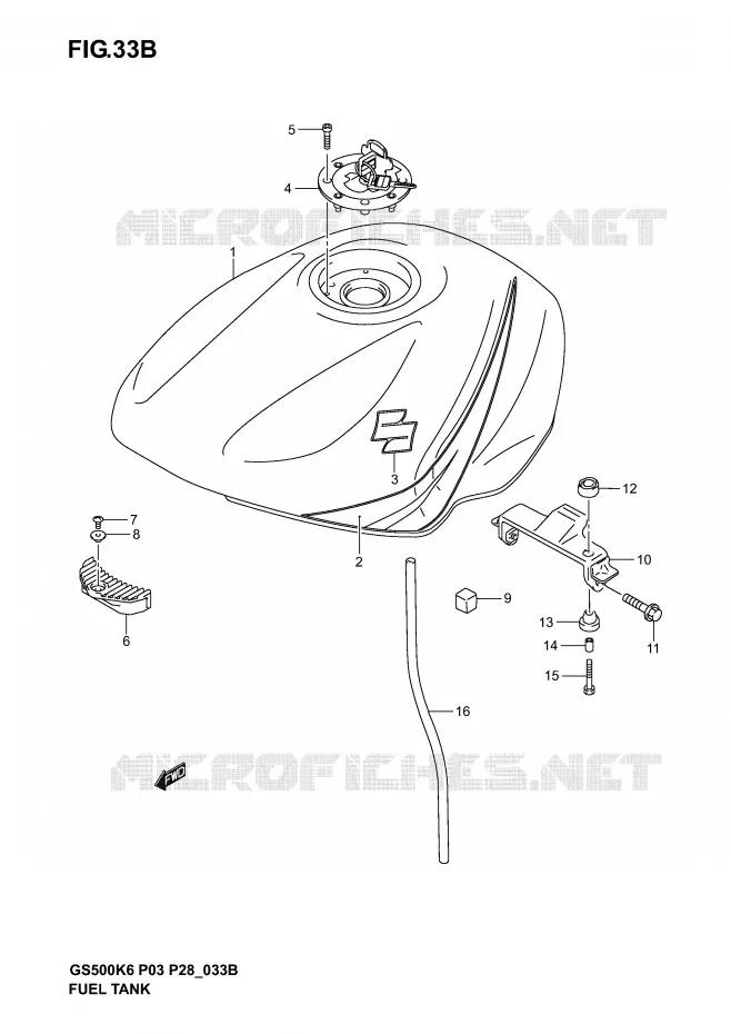 BENZINETANK (MODELE K5) Suzuki MOTO 500 GS-F 2005  GS500FK5(P3)