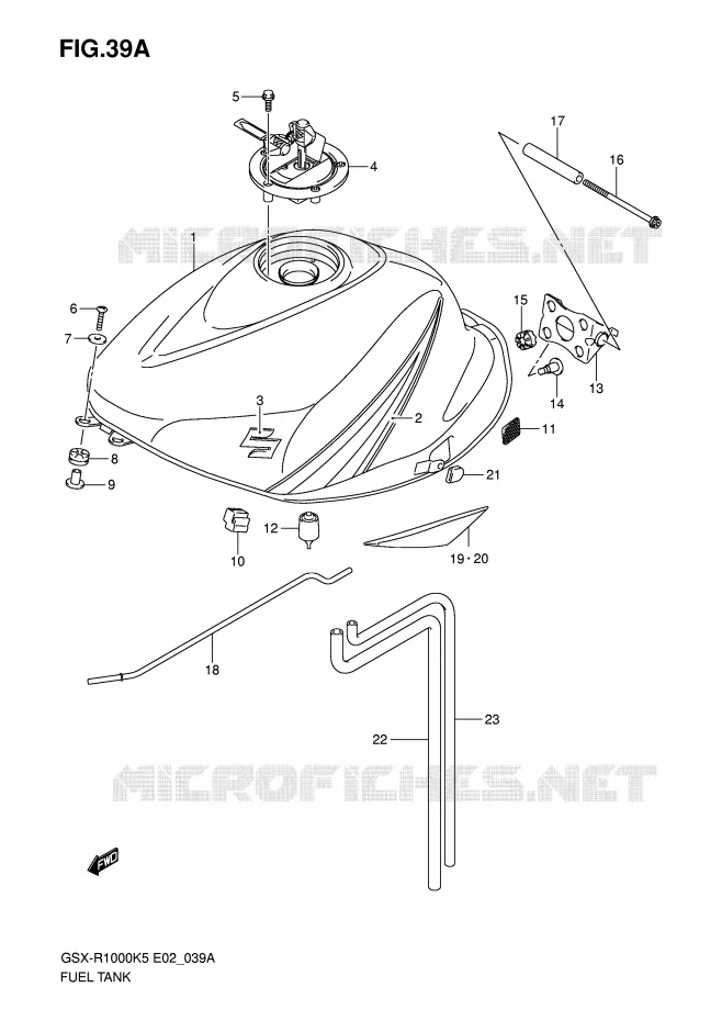 BENZINETANK (MODELE K6) Suzuki MOTO 1000 GSX-R 2006  GSX-R1000U2K6(E2)