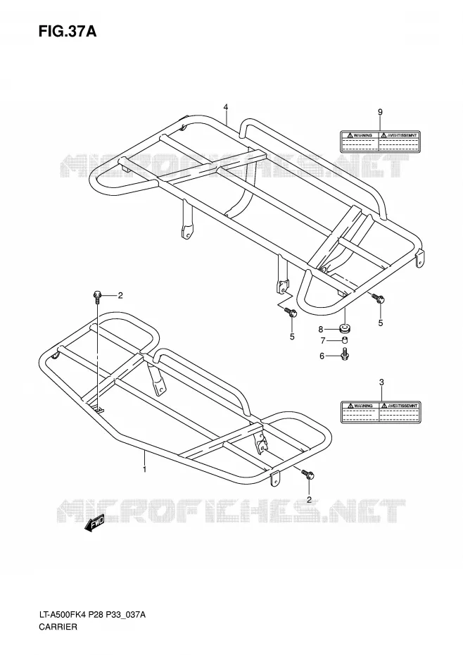 CARRIER (MODELE K6) Suzuki QUAD 500 VINSON 2004  LT-A500FK4(P28/P33)