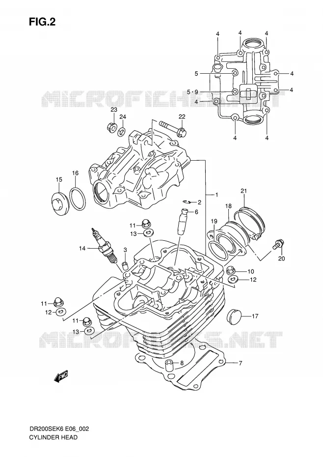 CILINDERKOP Suzuki MOTO 200 DR 2009  DR200SEK9(E6)