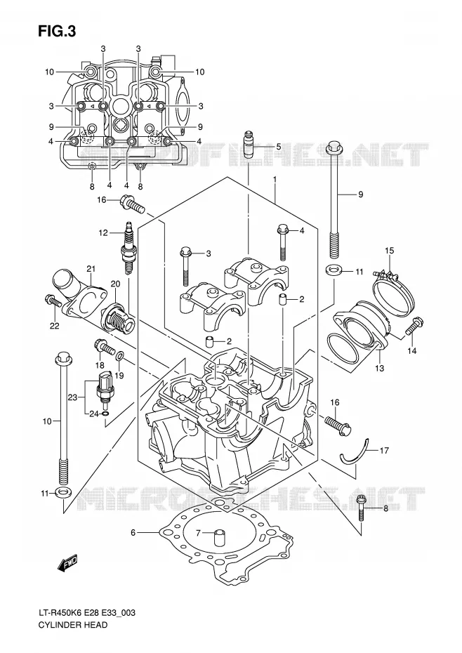 CILINDERKOP Suzuki QUAD 450 QUADRACER 2007  LT-R450K7(E28/E33)