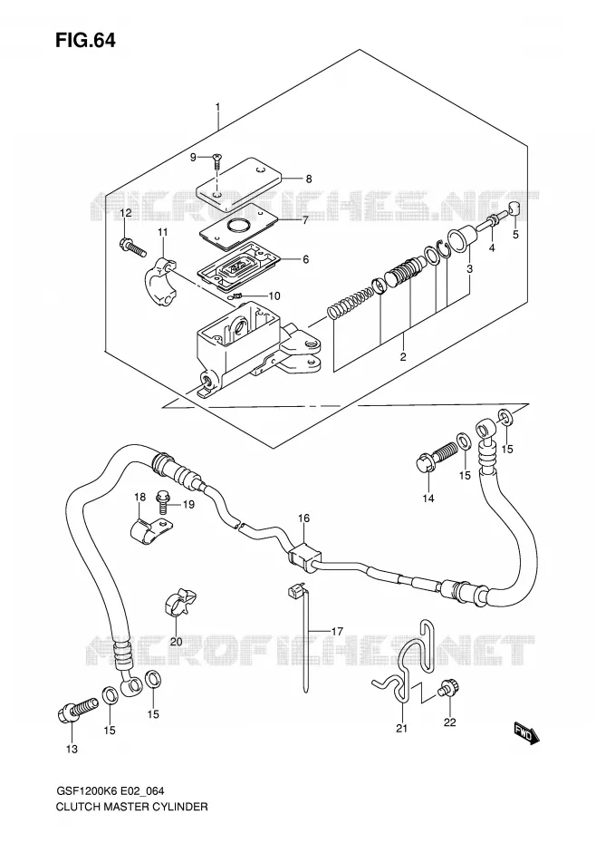 CLUTCH HOOFDREMCILINDER (GSF1200SK6/SAK6) Suzuki MOTO 1200 BANDIT-S 2006  GSF1200SK6(E2)