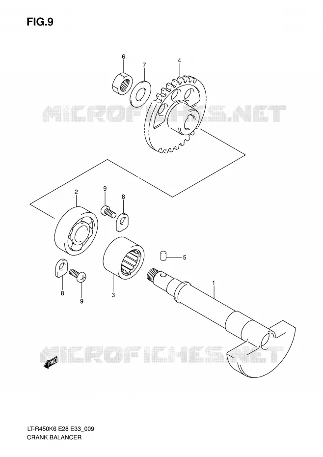 CRANK BALANCER Suzuki QUAD 450 QUADRACER 2009  LT-R450ZK9(E28/E33)