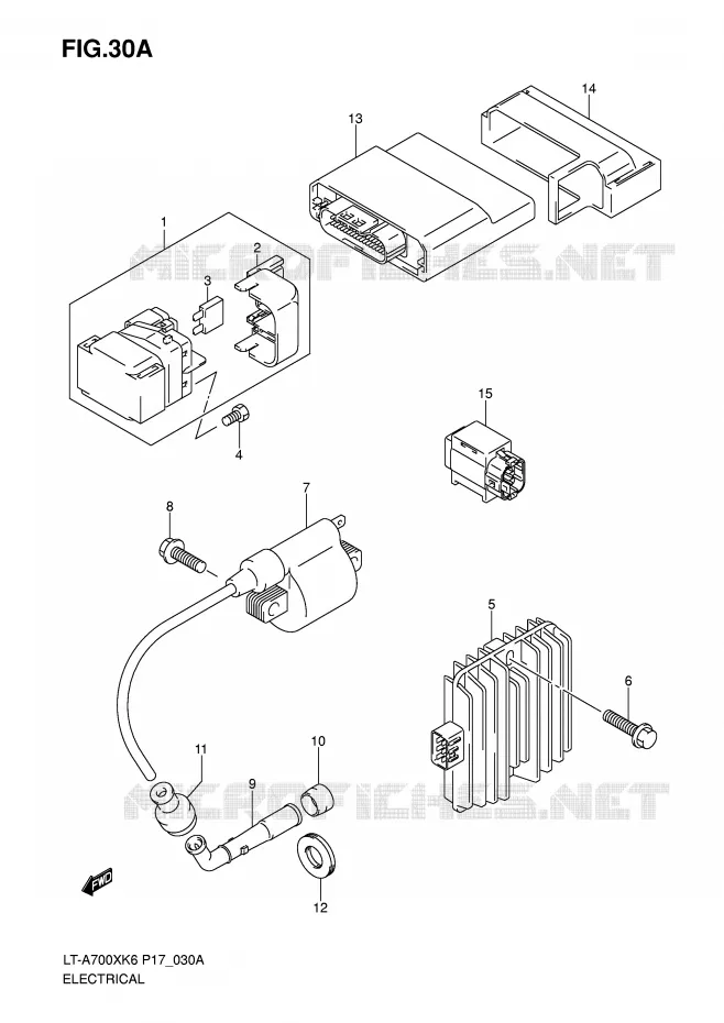 ELEKTRISCH (F.NO.5SAAP41A 67110001~) Suzuki QUAD 700 KINGQUAD 2007  LT-A700XK7(P17)