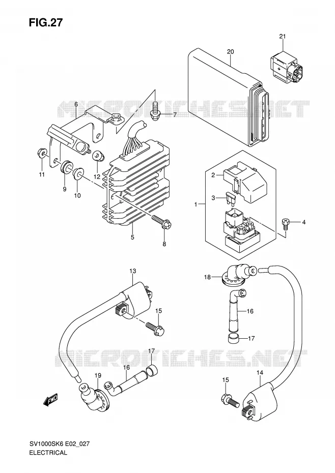 ELEKTRISCH (SV1000S/S1/S2) Suzuki MOTO 1000 SV 2006  SV1000U1K6(E2)