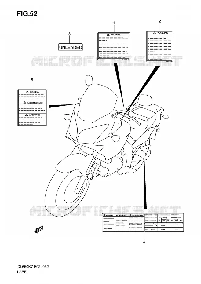 ETIKET (MODEL K7) Suzuki MOTO 650 V-STROM 2009  DL650AK9(E2)