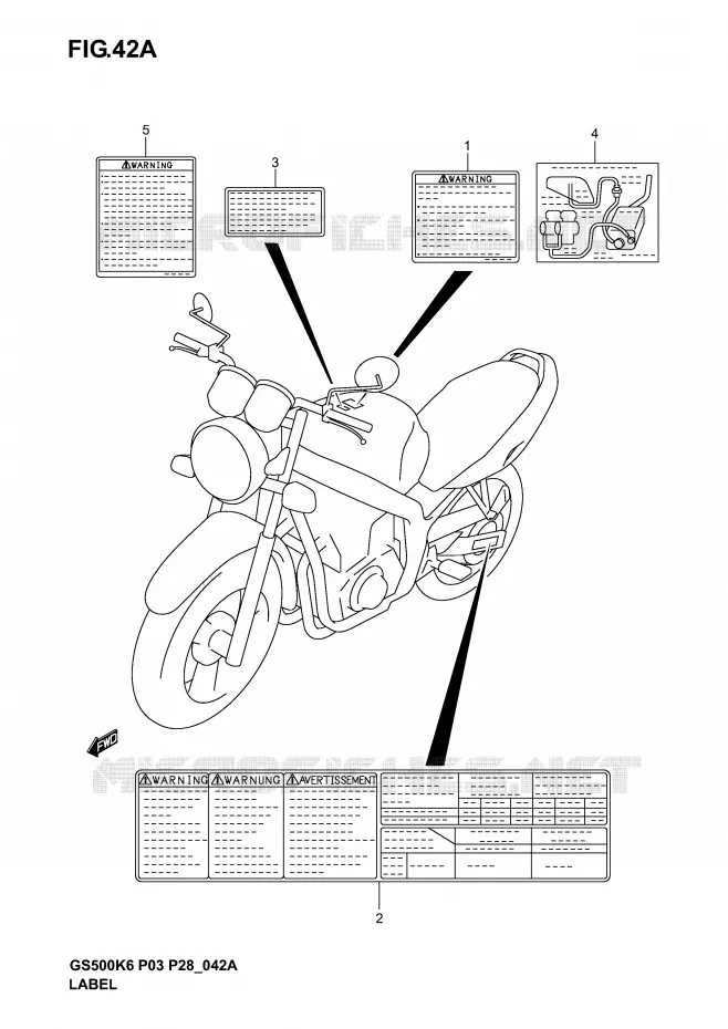 ETIKET (MODELE K4/K5/K6) Suzuki MOTO 500 GS-F 2005  GS500FK5(P3)