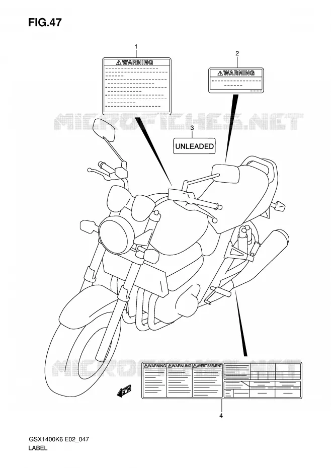 ETIKET Suzuki MOTO 1400 GSX 2007  GSX1400K7(E2)