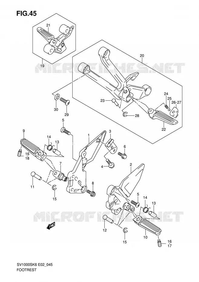 FOOTREST Suzuki MOTO 1000 SV 2007  SV1000K7(E2)