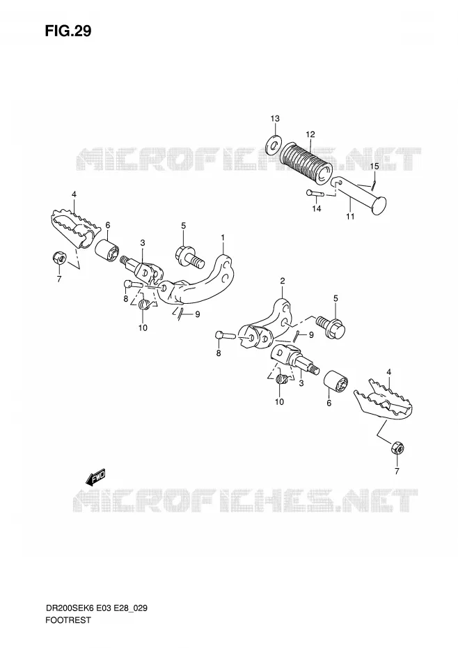 FOOTREST Suzuki MOTO 200 DR 2006  DR200SEK6(E3/E28)