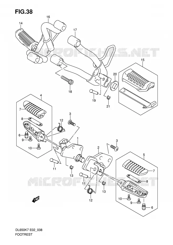 FOOTREST Suzuki MOTO 650 V-STROM 2009  DL650AUEK9(E2)