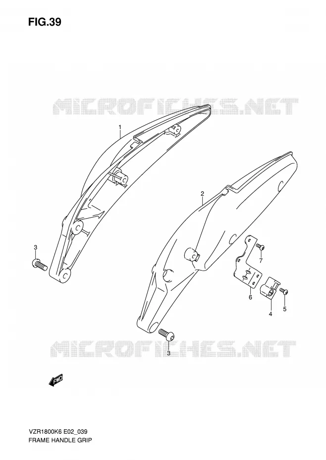 FRAME HANDGREEP (MODEL K6/K7) Suzuki MOTO 1800 INTRUDER 2007  VZR1800ZK7(E2)
