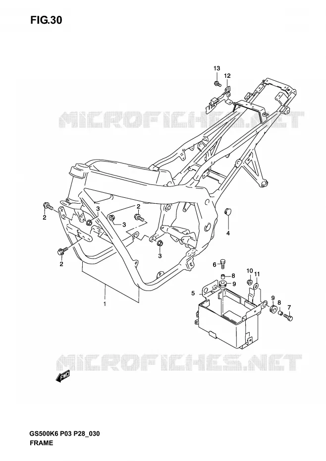 FRAME (MODELE K3) Suzuki MOTO 500 GS-E 2005  GS500K5(P3)