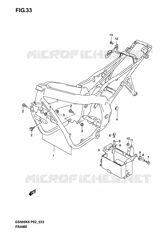 FRAME (MODELE K3) Suzuki MOTO 500 GS-F 2005  GS500FK5(P19)
