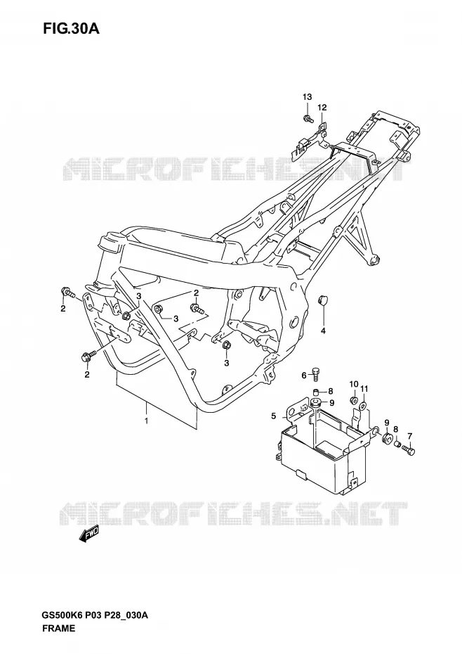FRAME (MODELE K4/K5/K6) Suzuki MOTO 500 GS-E 2006  GS500K6(P3)