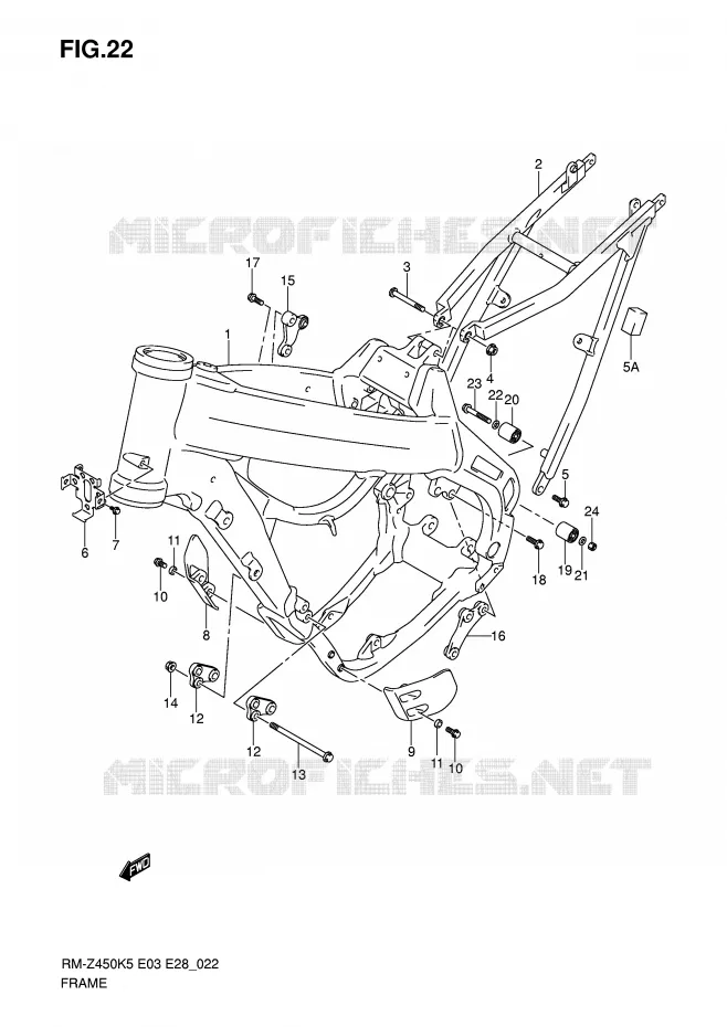 FRAME Suzuki MOTO 450 RM-Z 2007  RM-Z450ZK7(E3/E28)