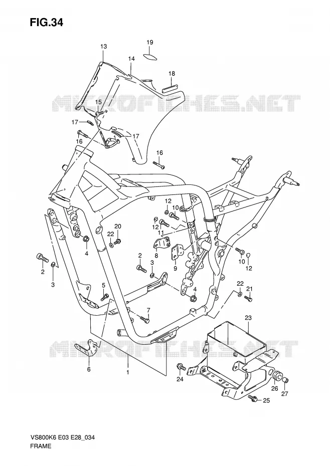 FRAME Suzuki MOTO 800 INTRUDER 2007  VS800K7(E3/E28)